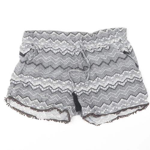 Atmosphere Womens Black Geometric Cotton Culotte Shorts Size 12 L5 in Regular