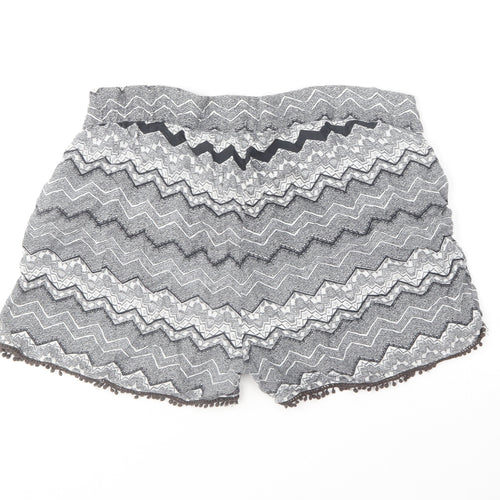 Atmosphere Womens Black Geometric Cotton Culotte Shorts Size 12 L5 in Regular