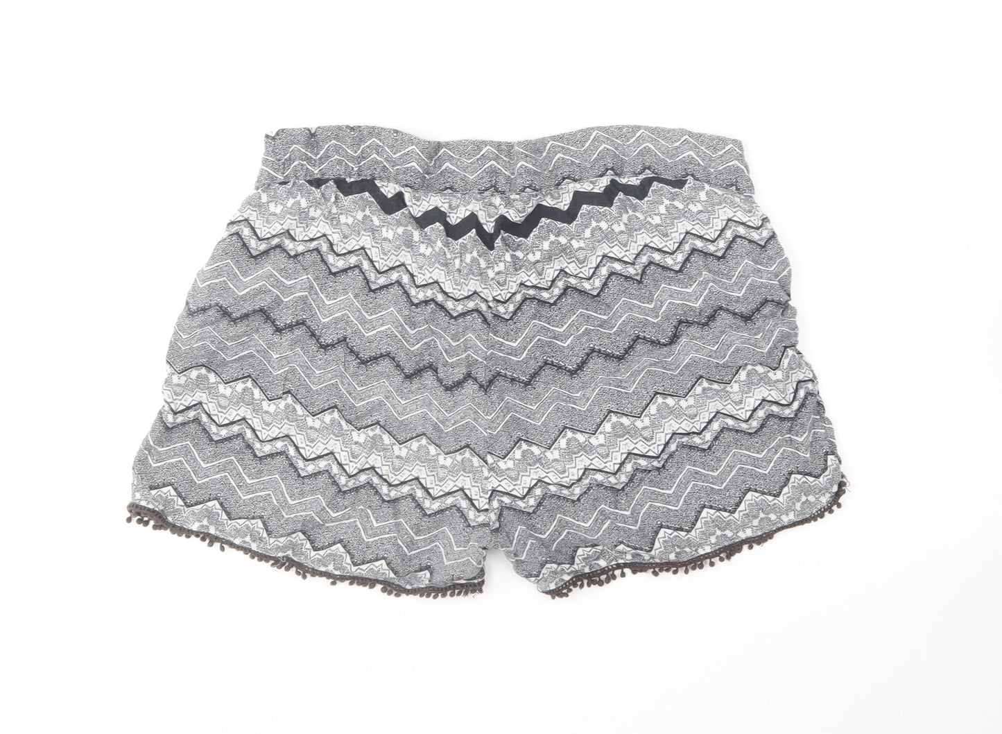 Atmosphere Womens Black Geometric Cotton Culotte Shorts Size 12 L5 in Regular