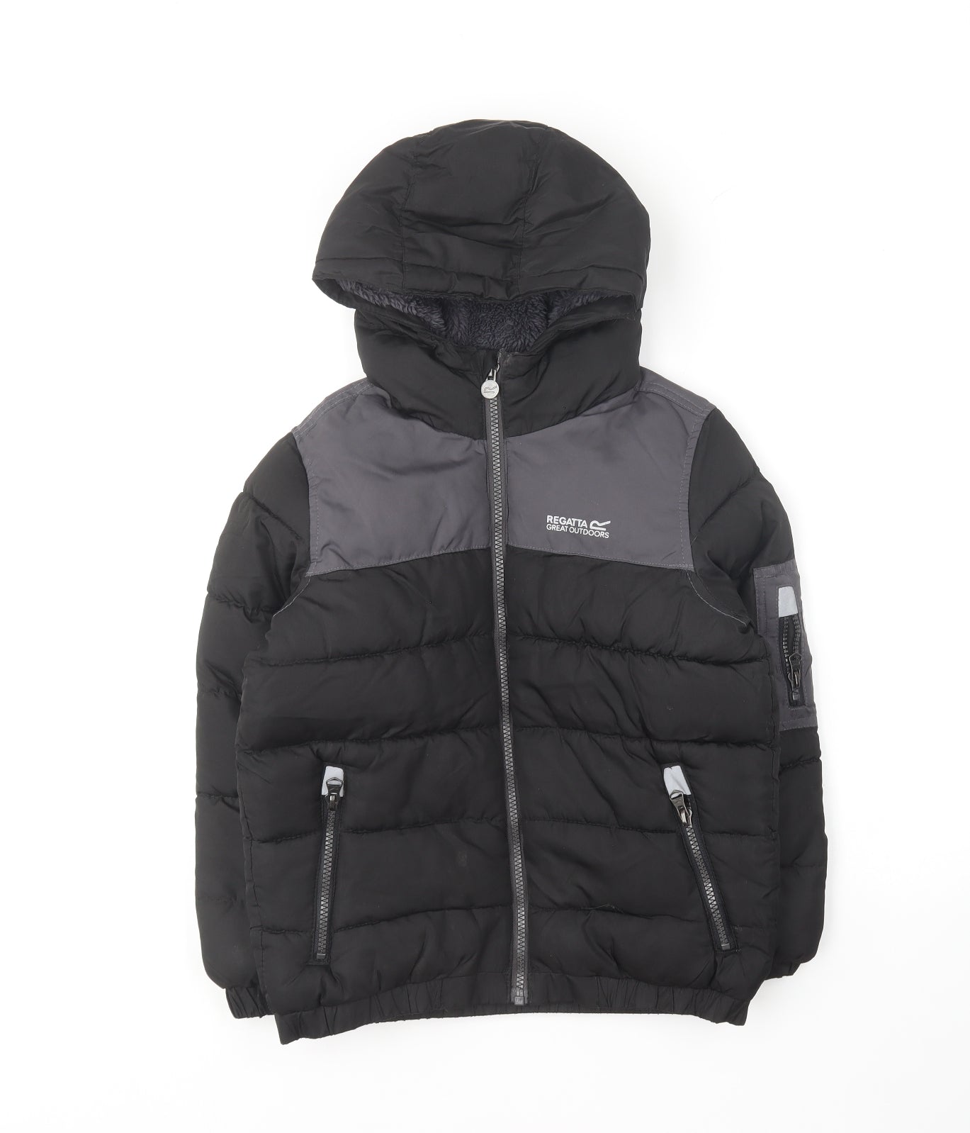 Regatta Boys Black Puffer Jacket Coat Size 7-8 Years