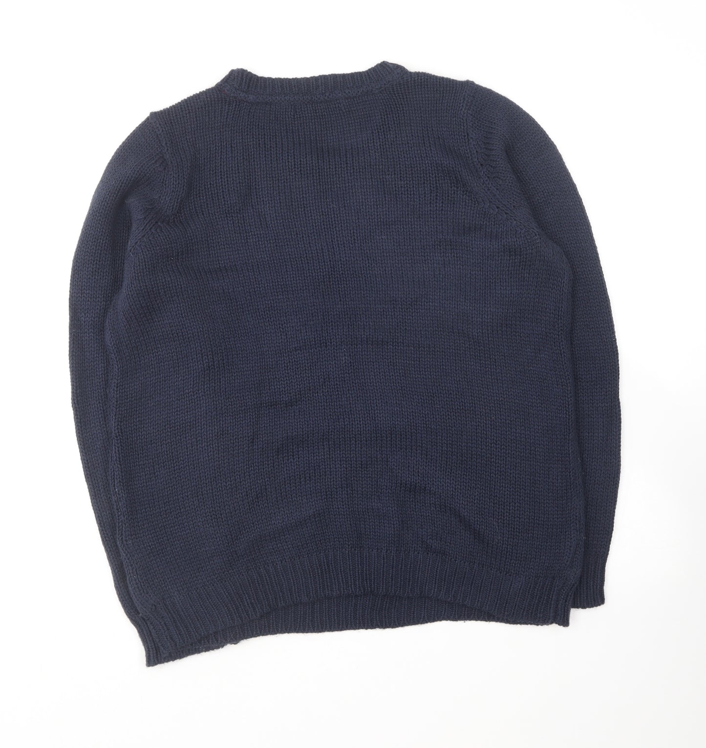 George Womens Blue Round Neck Acrylic Pullover Jumper Size 14 - Christmas Jumper