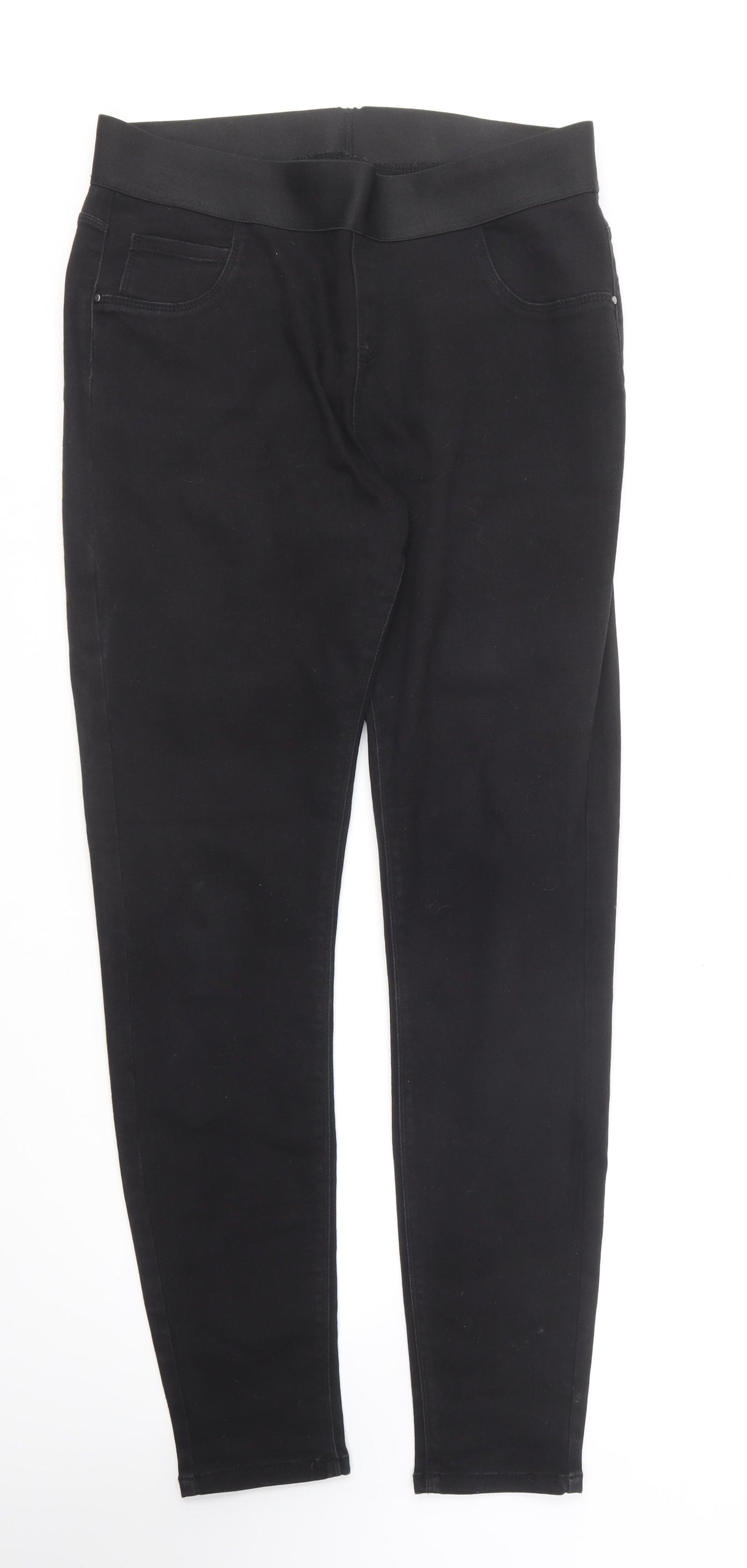 George Womens Black Cotton Jegging Leggings Size 16 L30 in