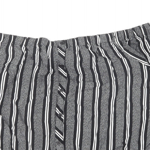 F&F Womens Black Striped Viscose Basic Blouse Size 14 Off the Shoulder