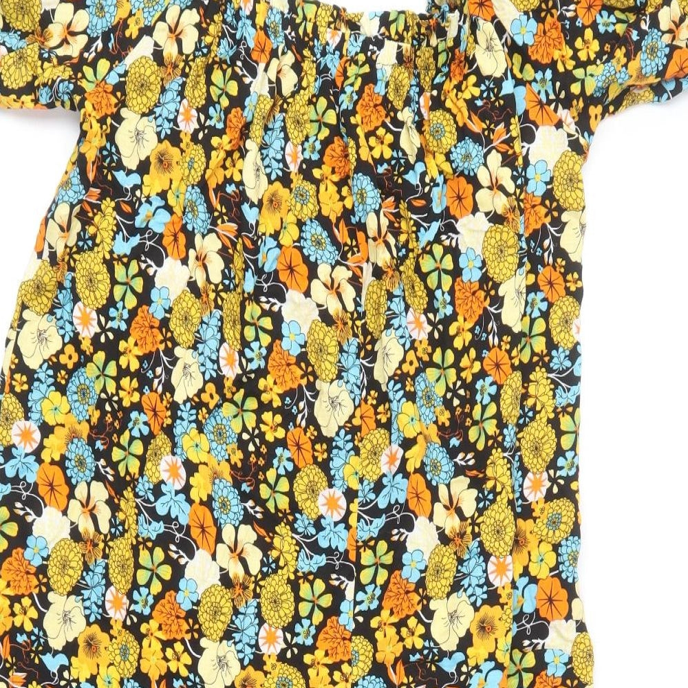 George Womens Multicoloured Floral Viscose Shift Size 16 Off the Shoulder