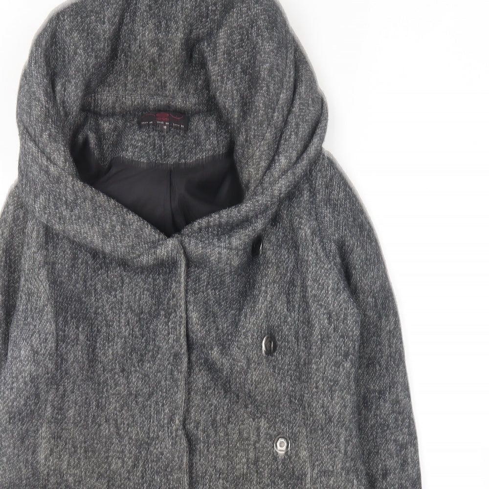 New Look Womens Grey Overcoat Coat Size 10
