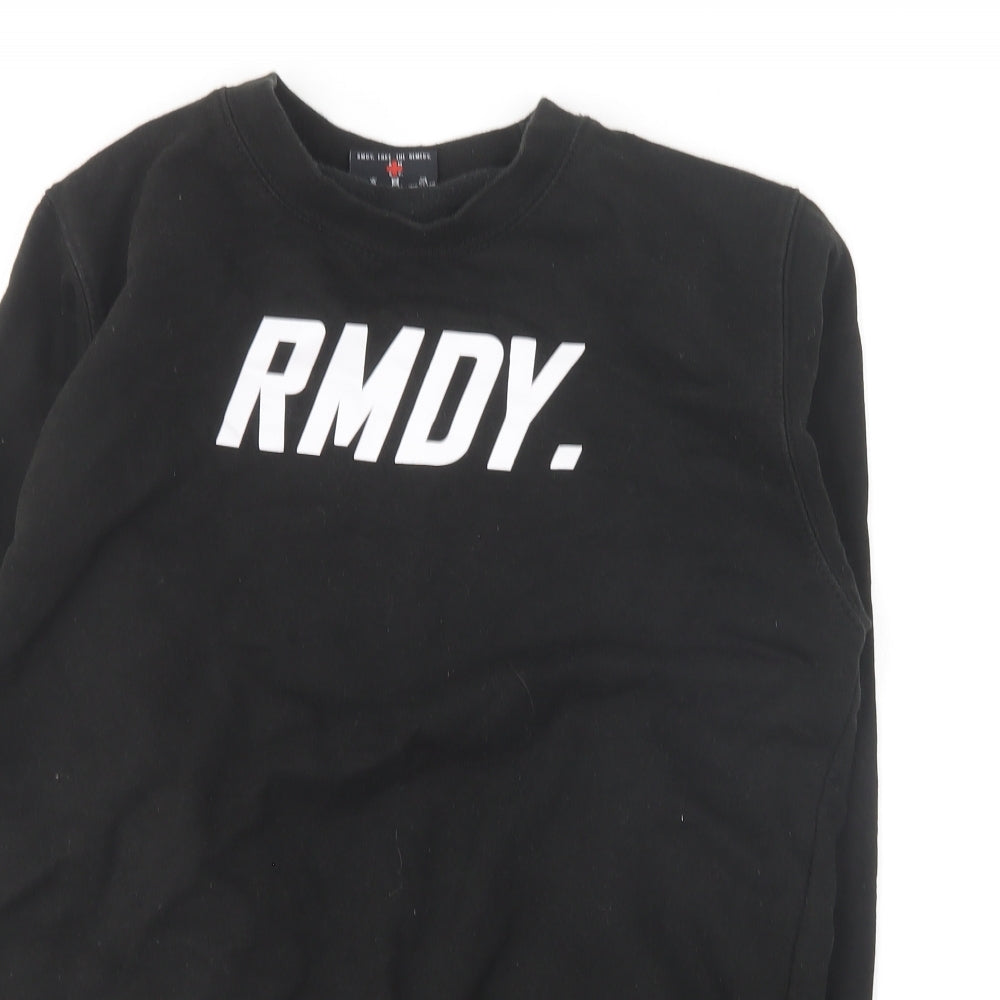 RMDY Mens Black Cotton Pullover Sweatshirt Size S