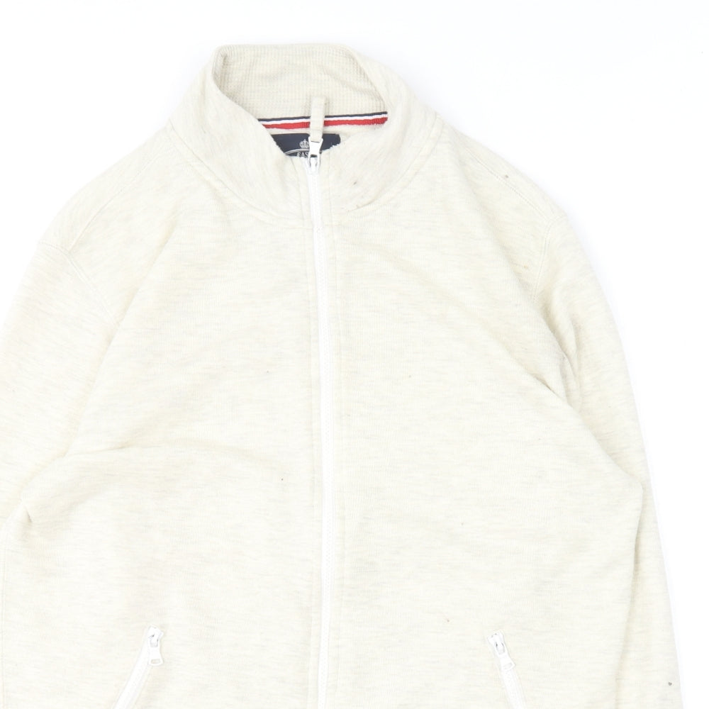 Matalan Mens Beige Cotton Full Zip Sweatshirt Size M
