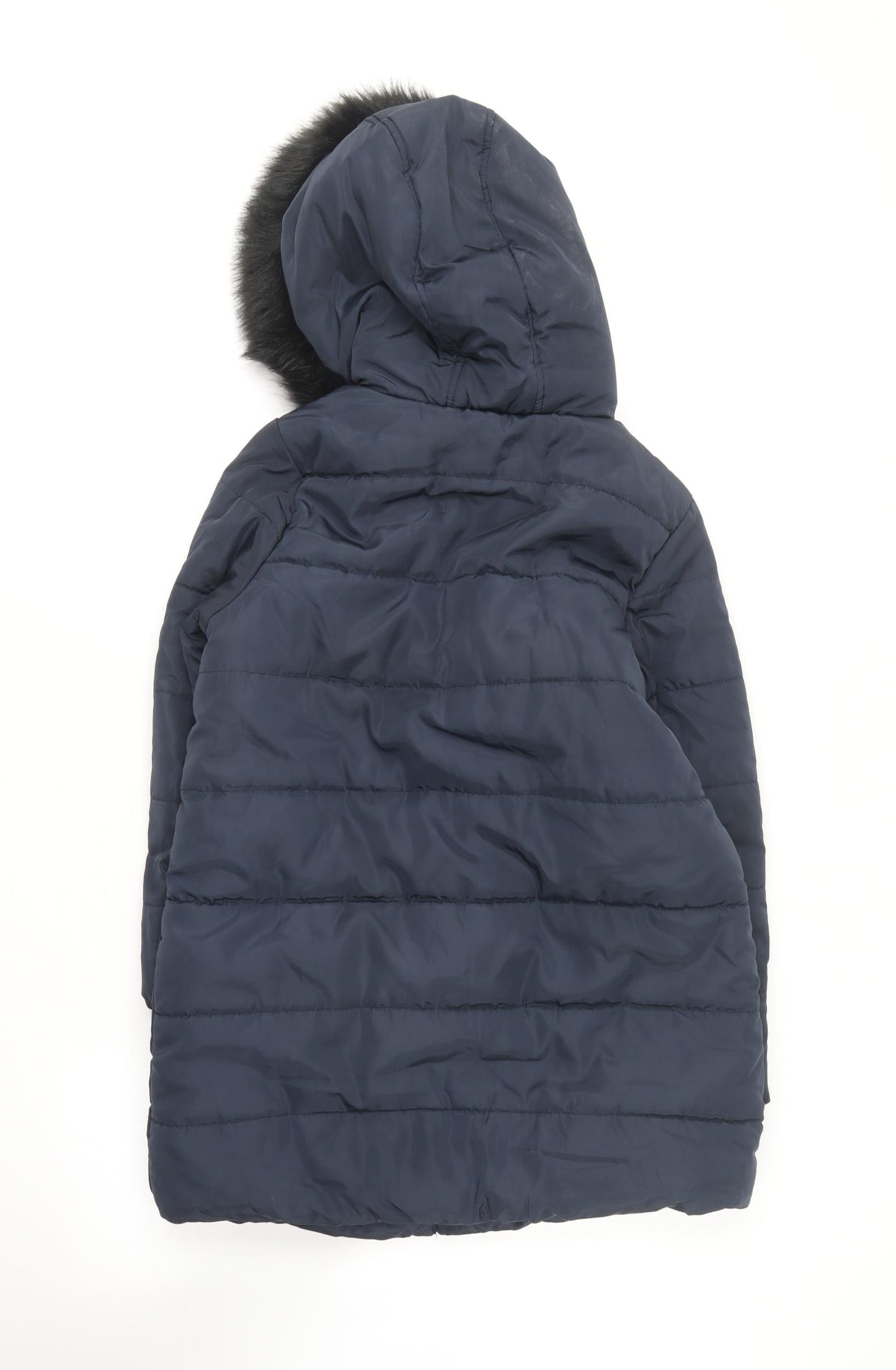 TU Girls Blue Parka Coat Size 9-10 Years