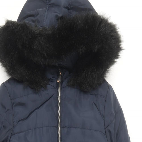 TU Girls Blue Parka Coat Size 9-10 Years