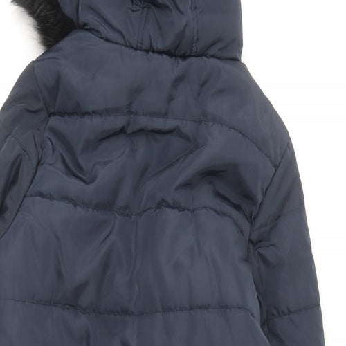 TU Girls Blue Parka Coat Size 9-10 Years