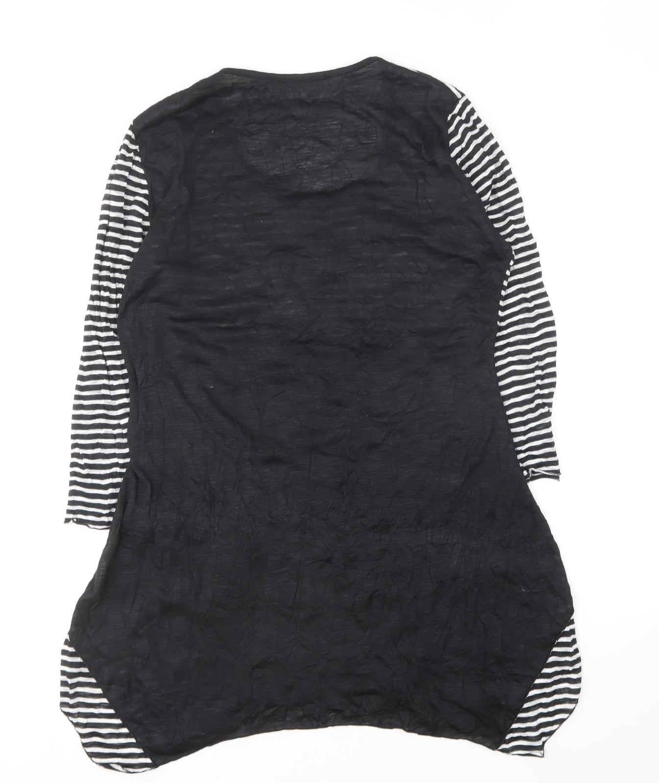 Carla D'Angel Womens Black Polyester Basic T-Shirt Size 12 Round Neck