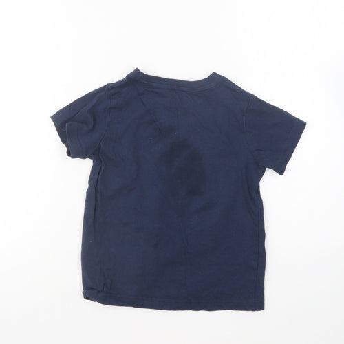 Primark Boys Blue Cotton Basic T-Shirt Size 3-4 Years Round Neck - Brave the Waves
