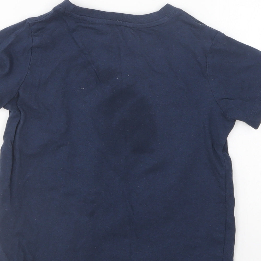 Primark Boys Blue Cotton Basic T-Shirt Size 3-4 Years Round Neck - Brave the Waves