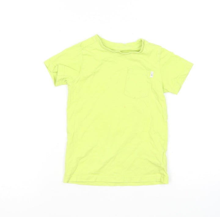 Mothercare Boys Green Cotton Basic T-Shirt Size 3-4 Years Round Neck