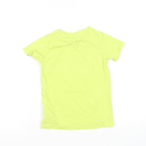 Mothercare Boys Green Cotton Basic T-Shirt Size 3-4 Years Round Neck