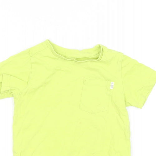 Mothercare Boys Green Cotton Basic T-Shirt Size 3-4 Years Round Neck