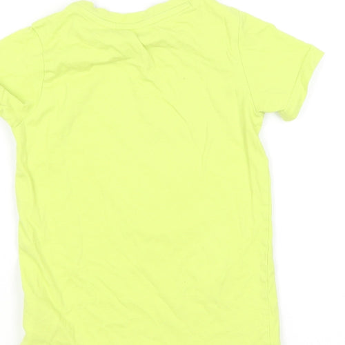 Mothercare Boys Green Cotton Basic T-Shirt Size 3-4 Years Round Neck