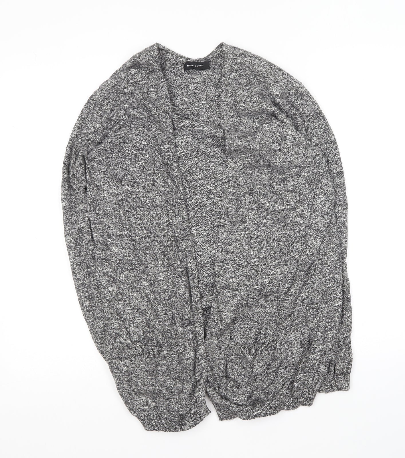 Primark Womens Grey V-Neck Cotton Cardigan Jumper Size 12