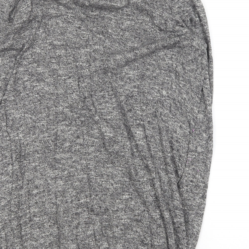 Primark Womens Grey V-Neck Cotton Cardigan Jumper Size 12