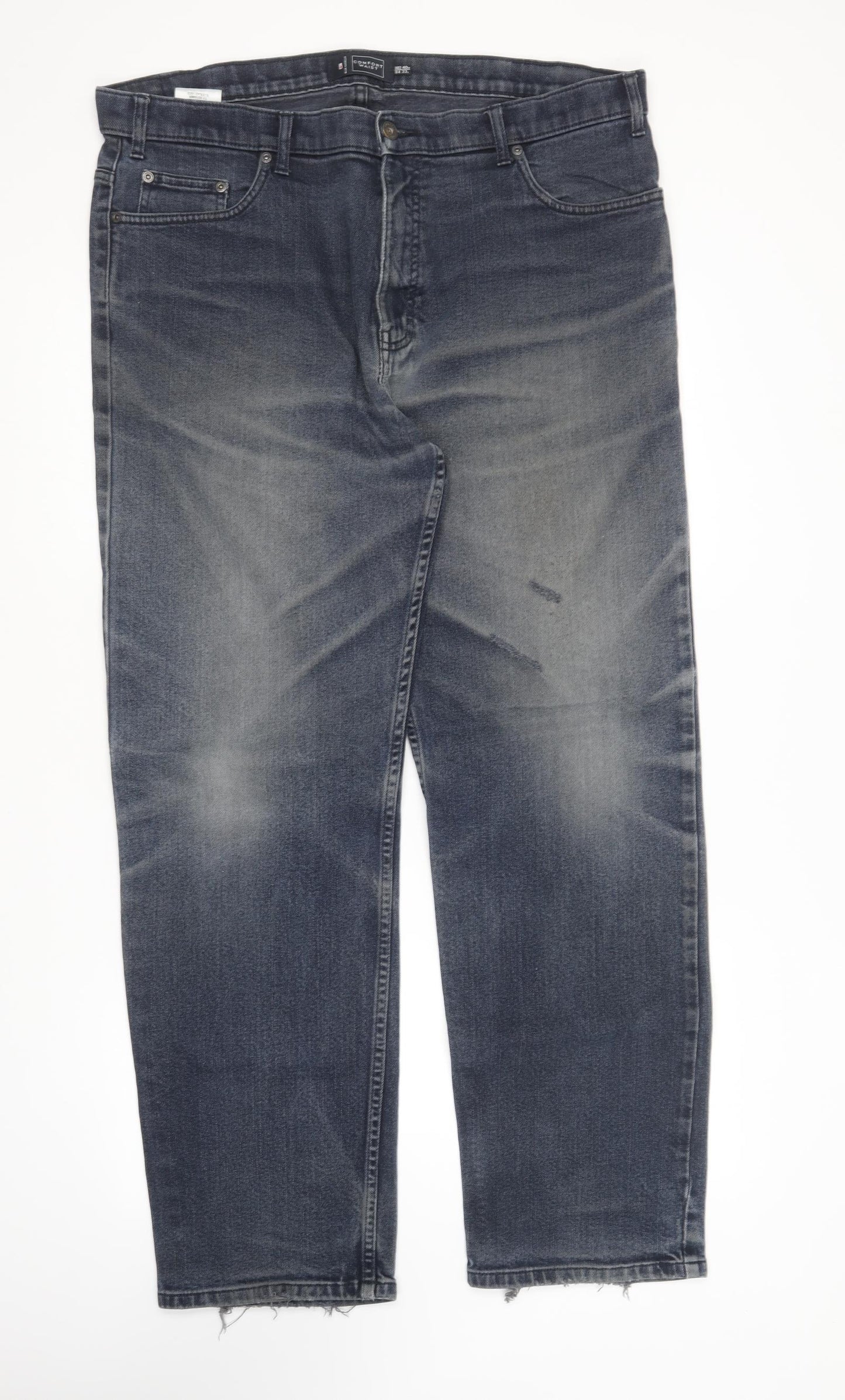 Blue Harbour Mens Blue Cotton Straight Jeans Size 40 in L33 in Regular