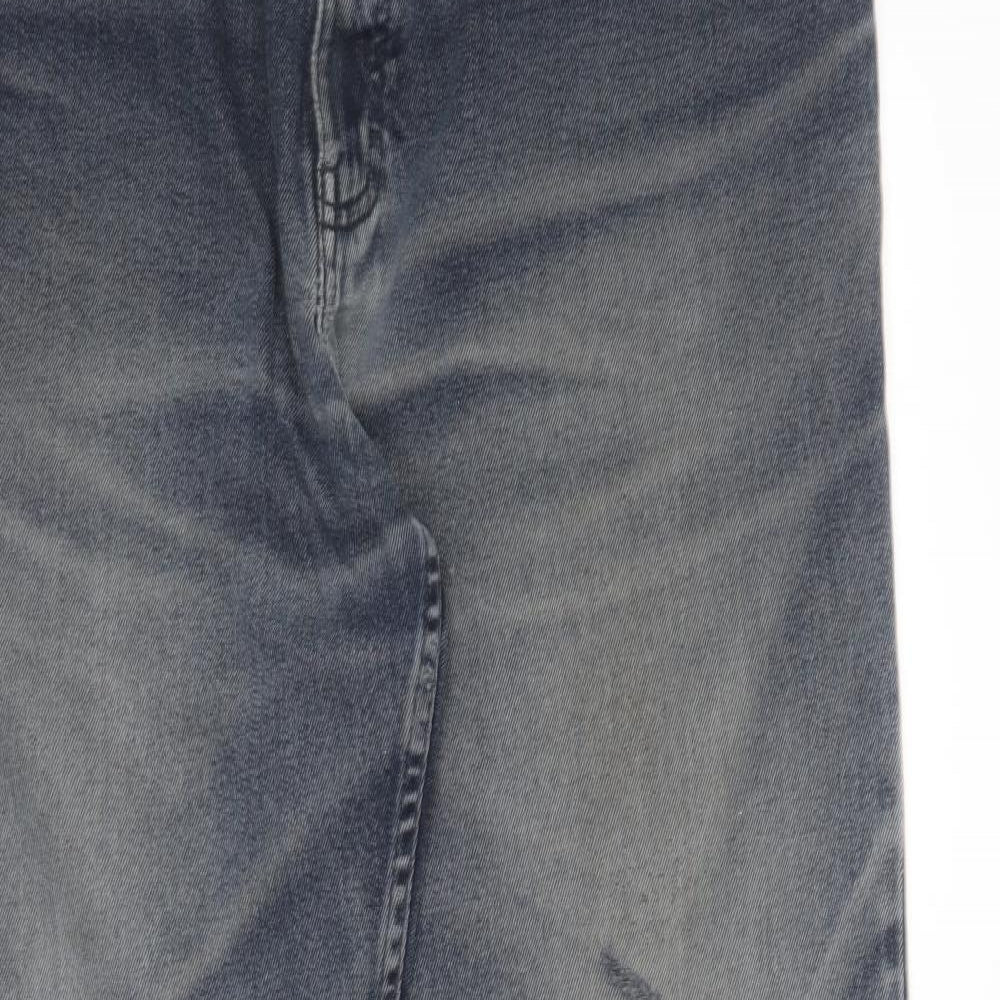 Blue Harbour Mens Blue Cotton Straight Jeans Size 40 in L33 in Regular
