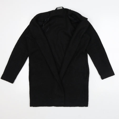 F&F Womens Black Round Neck Polyester Cardigan Jumper Size 6