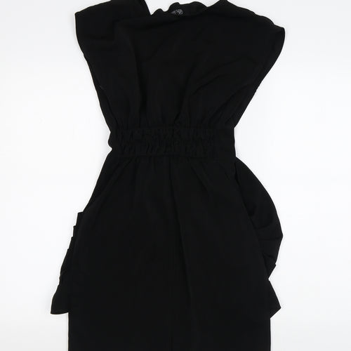 Du-Dee Womens Black Polyester Fit & Flare Size S Round Neck