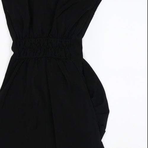 Du-Dee Womens Black Polyester Fit & Flare Size S Round Neck