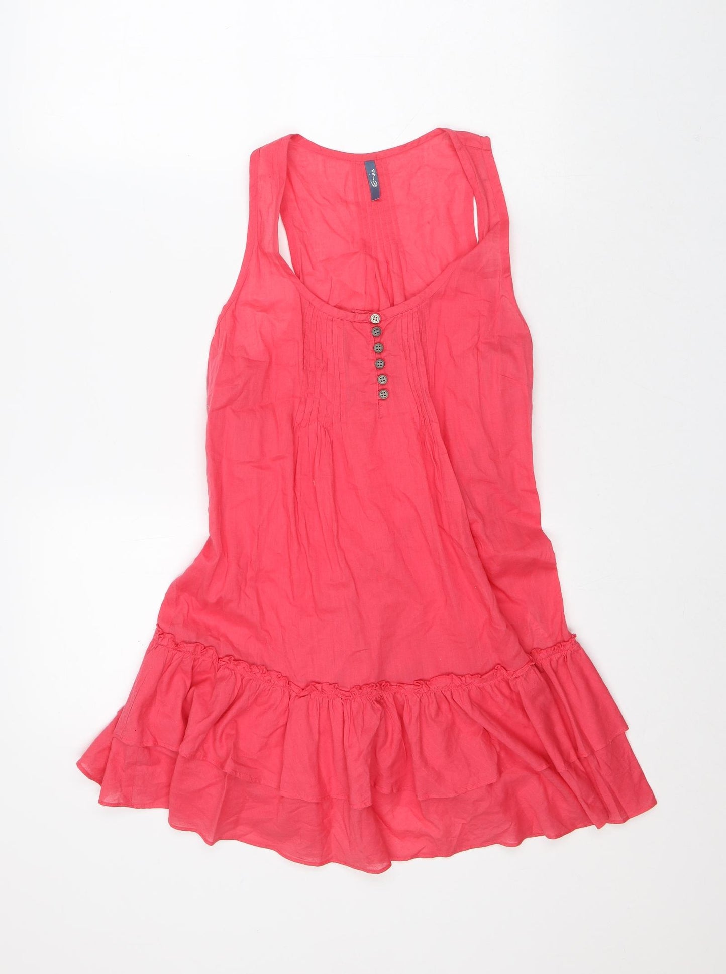 E-vie Womens Pink Cotton A-Line Size 12 Round Neck