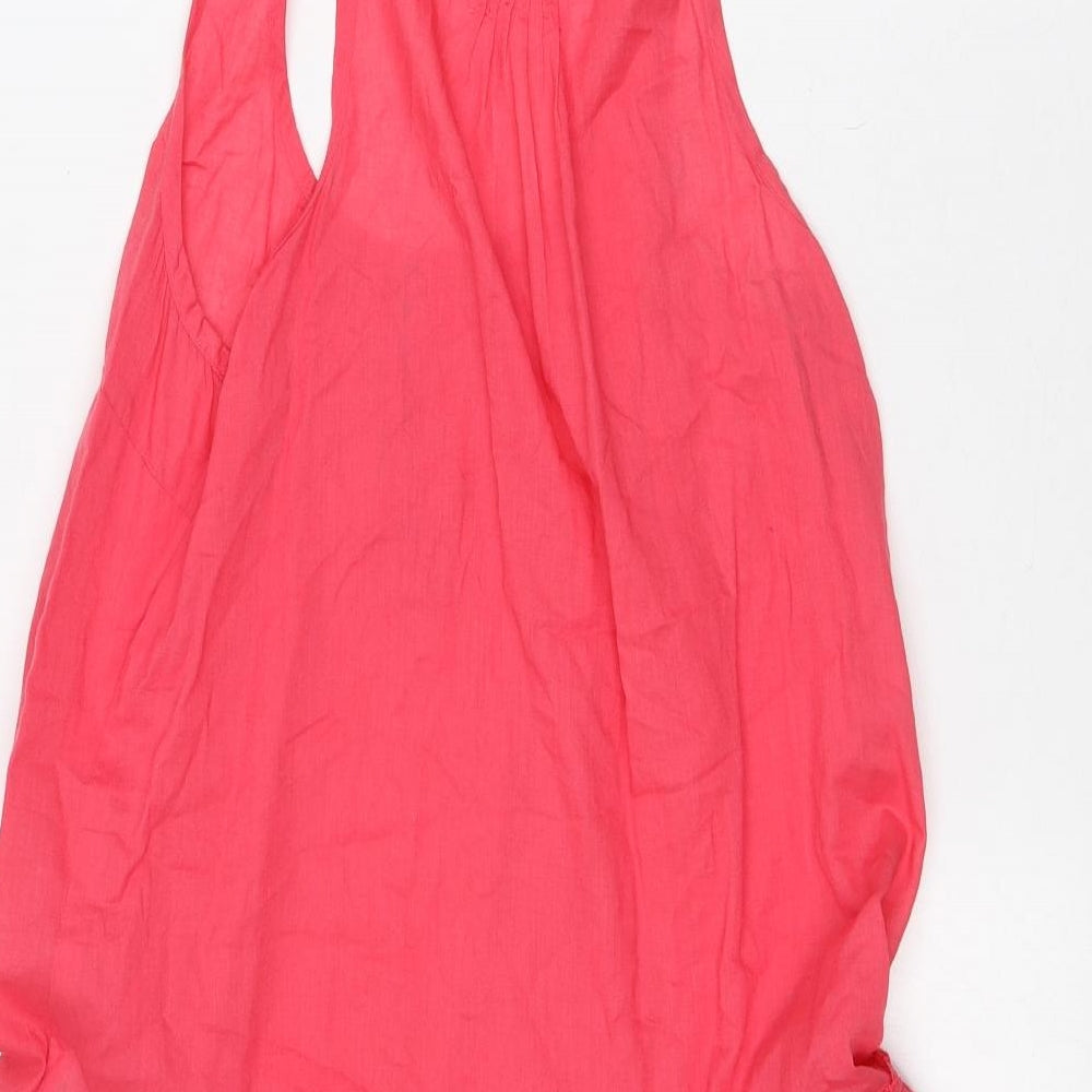 E-vie Womens Pink Cotton A-Line Size 12 Round Neck