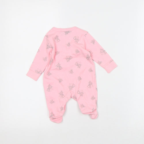 Rockabye-Baby Girls Pink Geometric Cotton Coverall One-Piece Size Newborn - Mouse