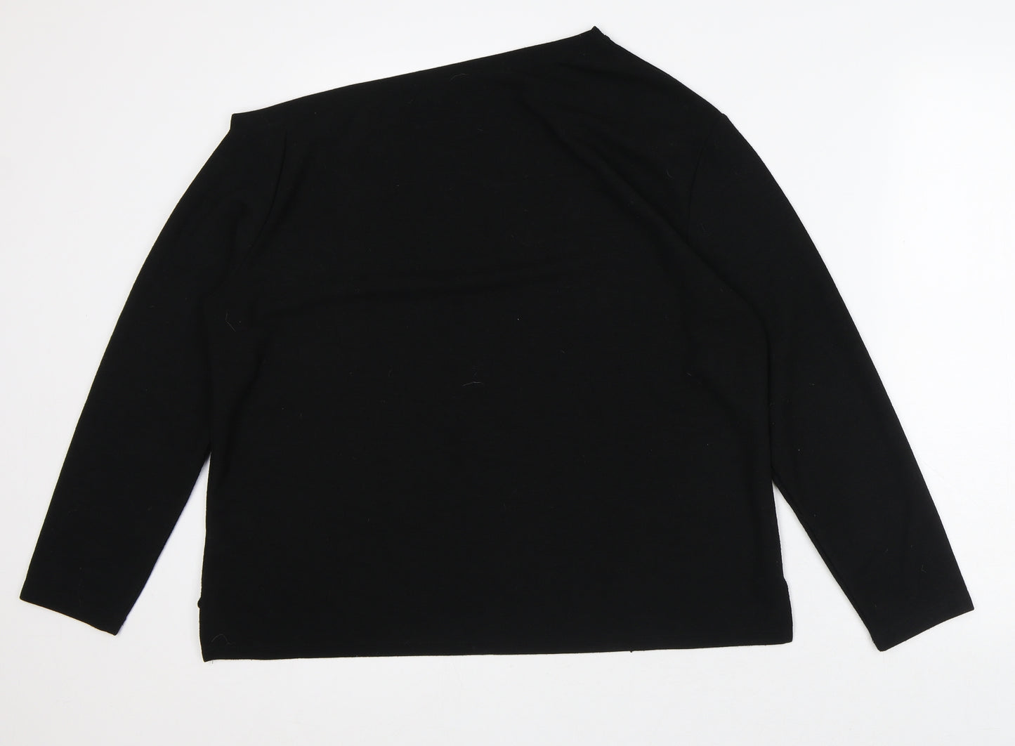 Very Womens Black Polyester Pullover Sweatshirt Size 14