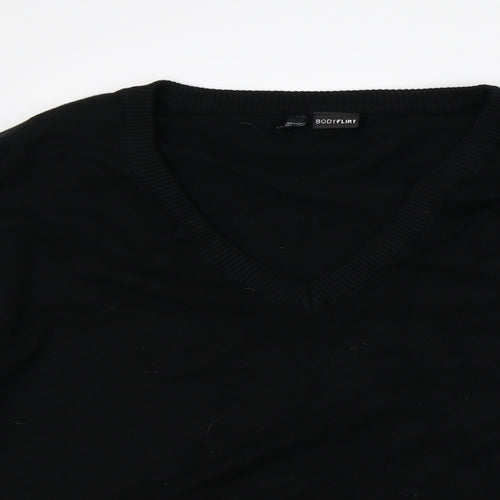Body Flirt Womens Black Viscose Pullover Sweatshirt Size M