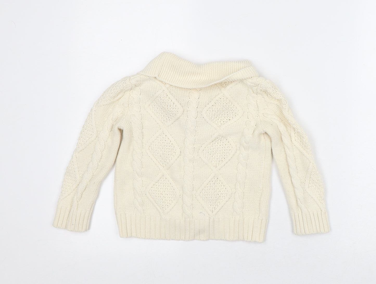Mini Club Girls Beige V-Neck Cotton Cardigan Jumper Size 2-3 Years