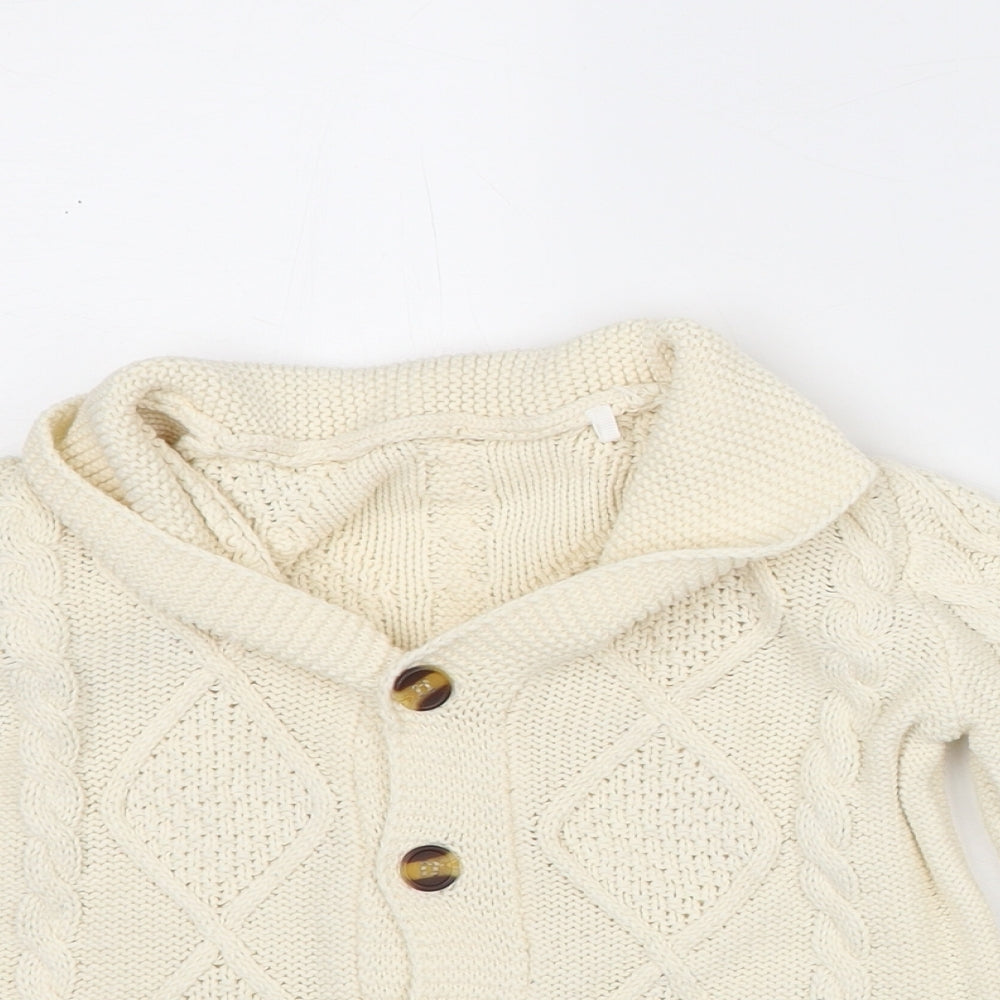 Mini Club Girls Beige V-Neck Cotton Cardigan Jumper Size 2-3 Years