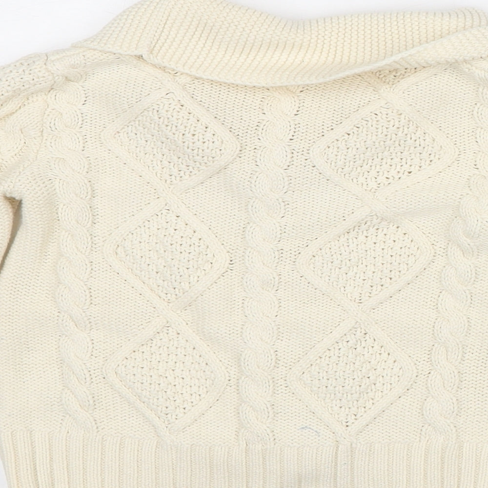 Mini Club Girls Beige V-Neck Cotton Cardigan Jumper Size 2-3 Years