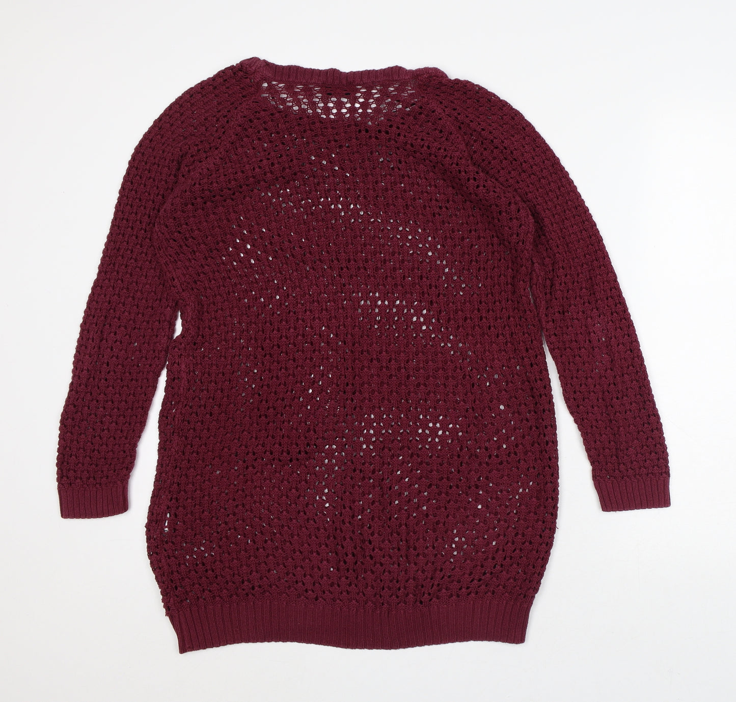 Topshop Womens Purple Round Neck Cotton Pullover Jumper Size 10