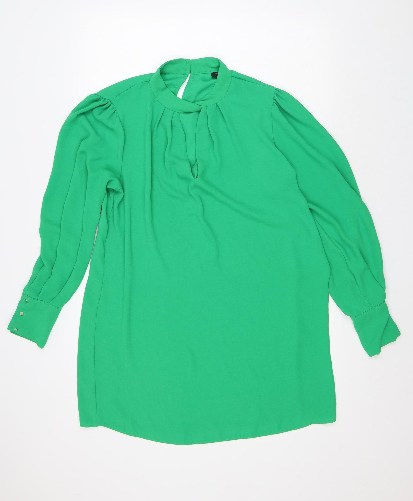 River Island Womens Green Polyester Tunic T-Shirt Size M Crew Neck