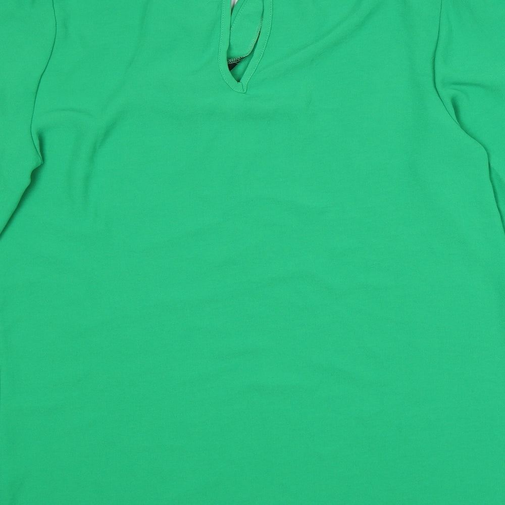 River Island Womens Green Polyester Tunic T-Shirt Size M Crew Neck
