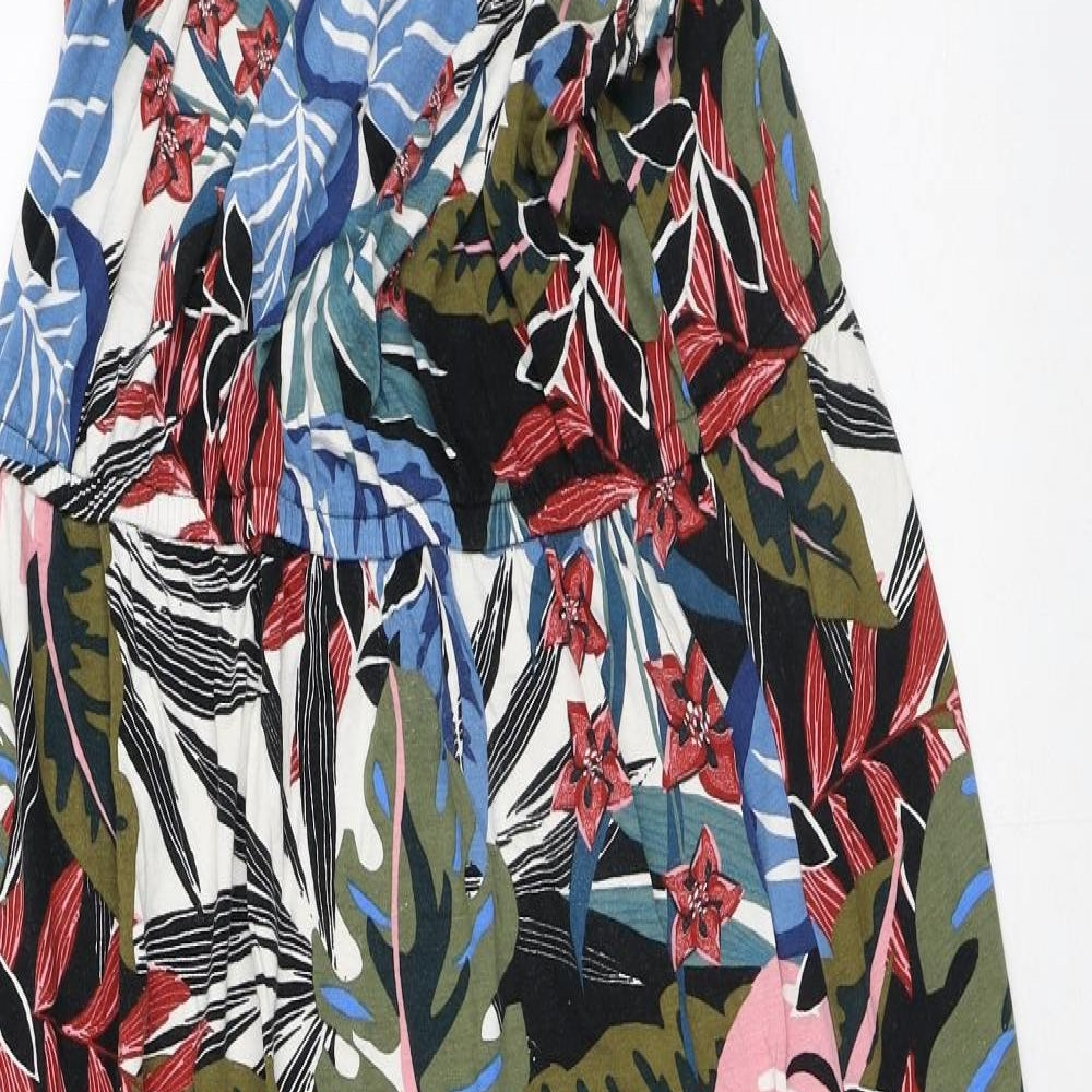 TU Womens Multicoloured Floral Viscose Maxi Size 16 Square Neck