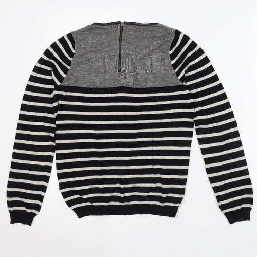 Autograph Womens White Striped Viscose Pullover Sweatshirt Size 8