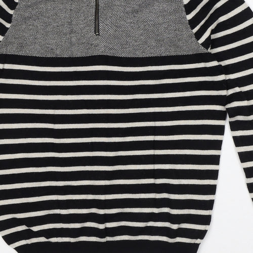 Autograph Womens White Striped Viscose Pullover Sweatshirt Size 8
