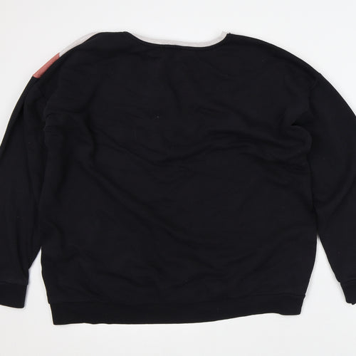 Papaya Womens Black Striped Polyester Pullover Sweatshirt Size 10