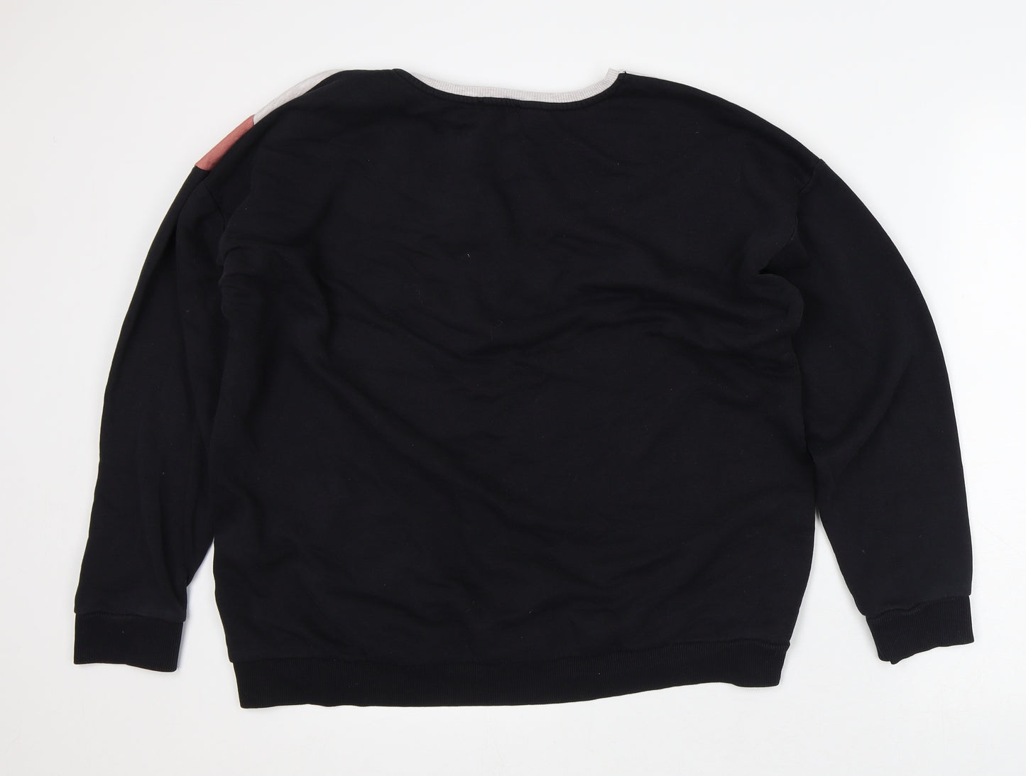 Papaya Womens Black Striped Polyester Pullover Sweatshirt Size 10
