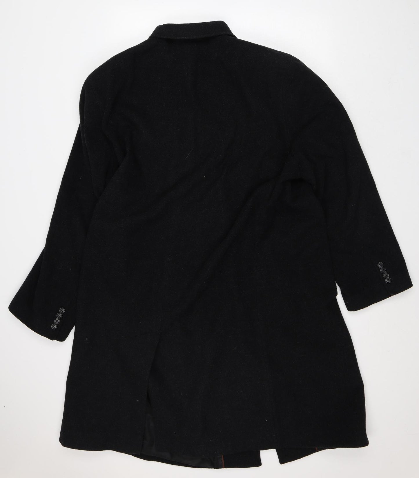 Marks and Spencer Mens Black Overcoat Coat Size XL