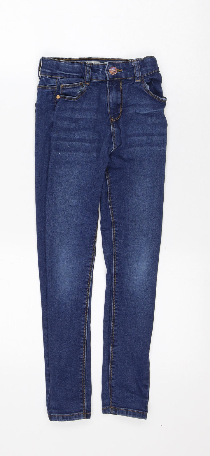 Denim & Co. Girls Blue Cotton Skinny Jeans Size 9-10 Years Regular
