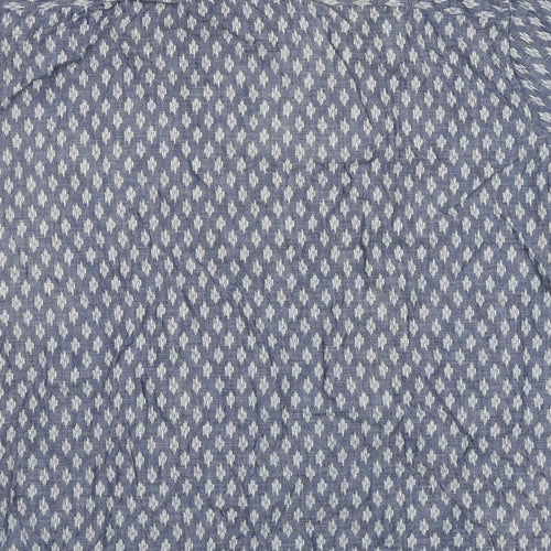 F&F Mens Blue Geometric Cotton Button-Up Size 2XL Collared