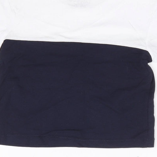 Lily & Dan Boys Blue Colourblock 100% Cotton Basic T-Shirt Size 5-6 Years Crew Neck Pullover