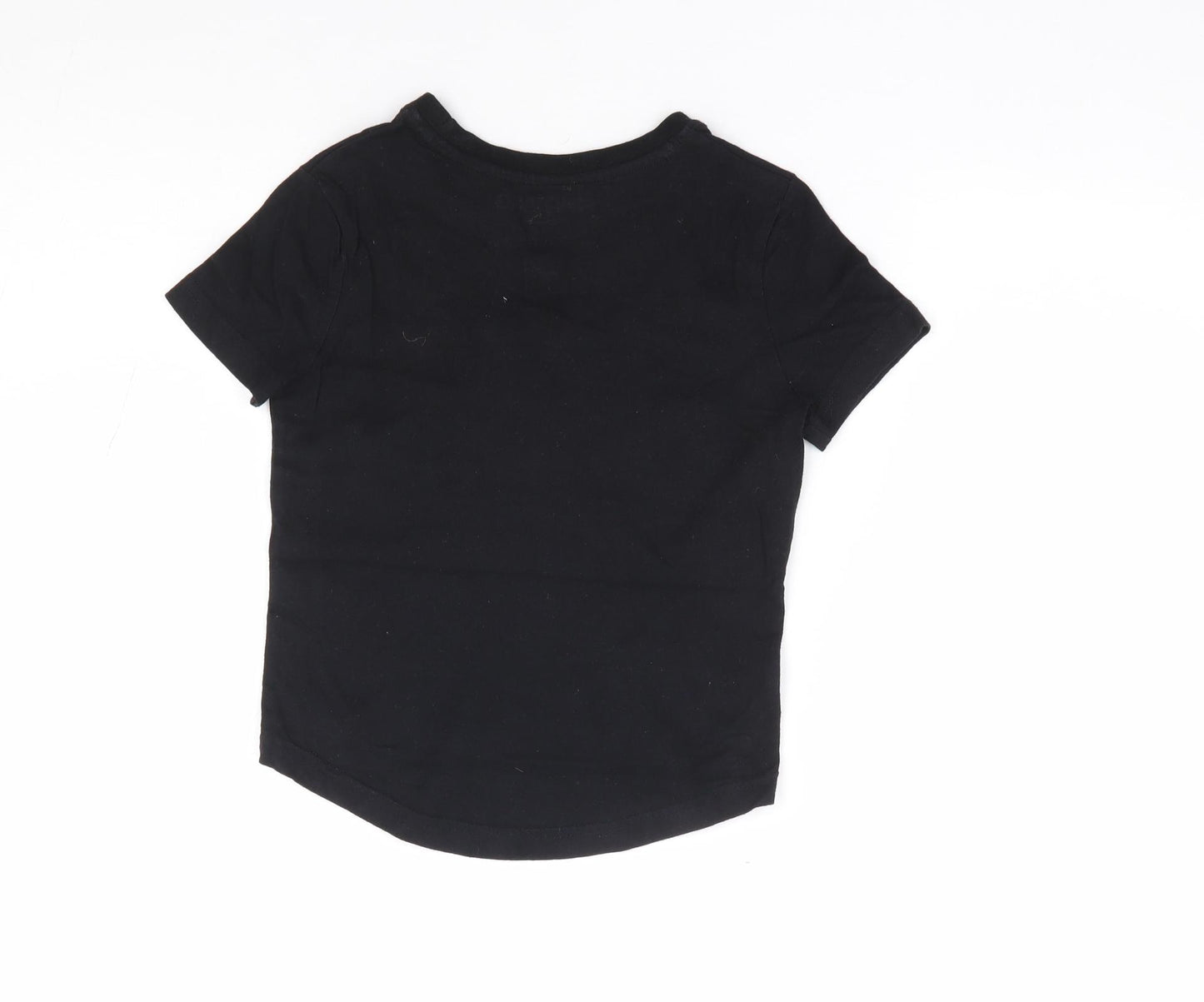 George Boys Black Geometric 100% Cotton Jersey T-Shirt Size 4-5 Years Crew Neck Pullover - Minecraft