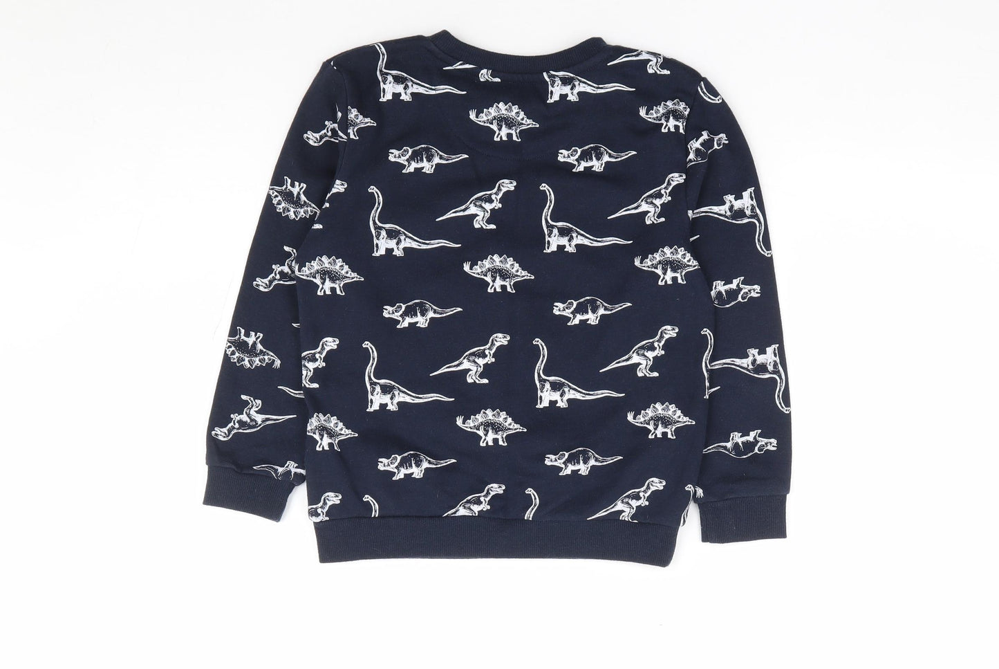 Primark Boys Blue Geometric Cotton Pullover Sweatshirt Size 5-6 Years Pullover - Dinosaur